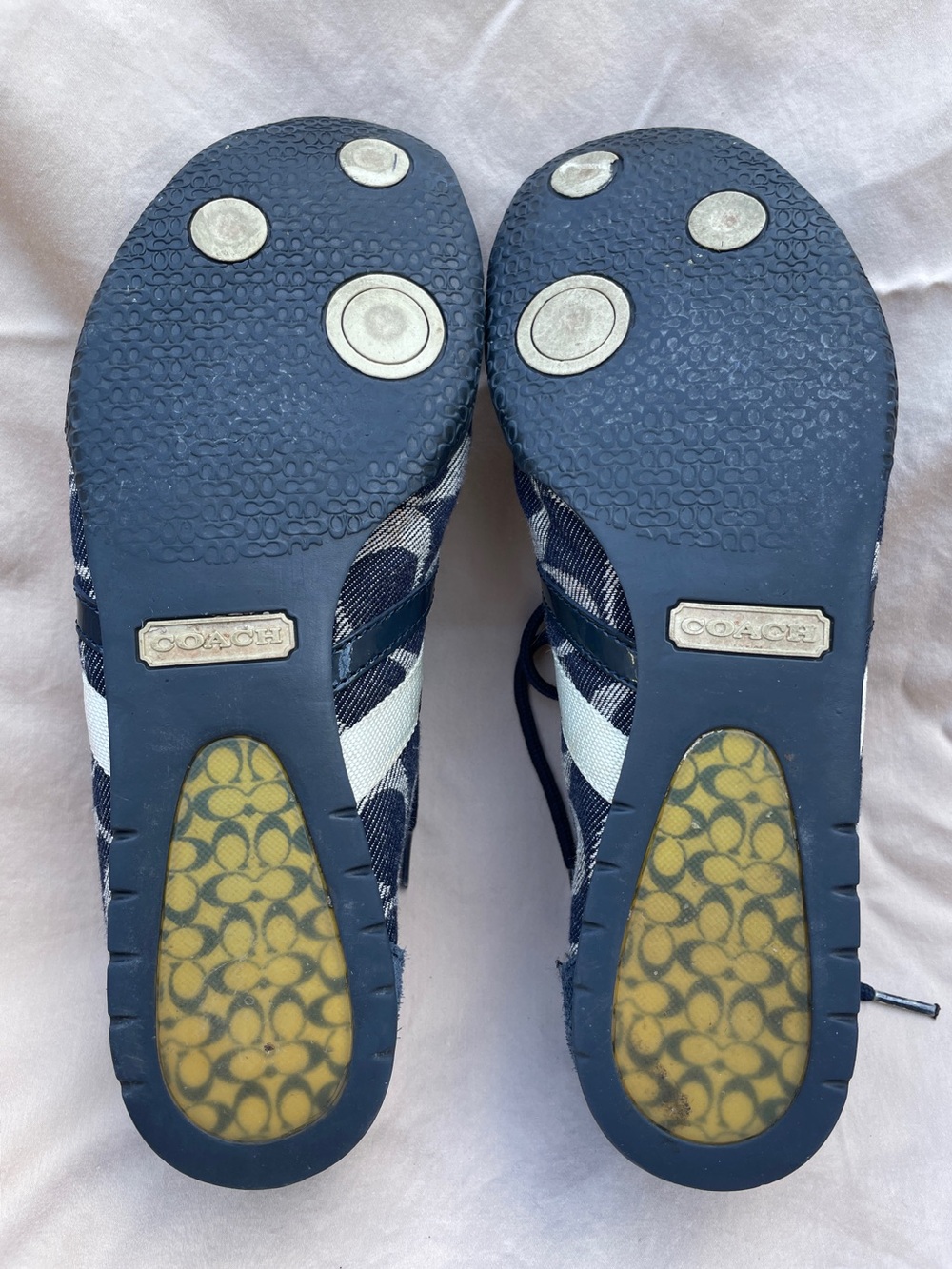 Coach Blue Signature Logo Lace-Up Sneaker, Women’s Size 8 1/2 M - Picture 7 of 10